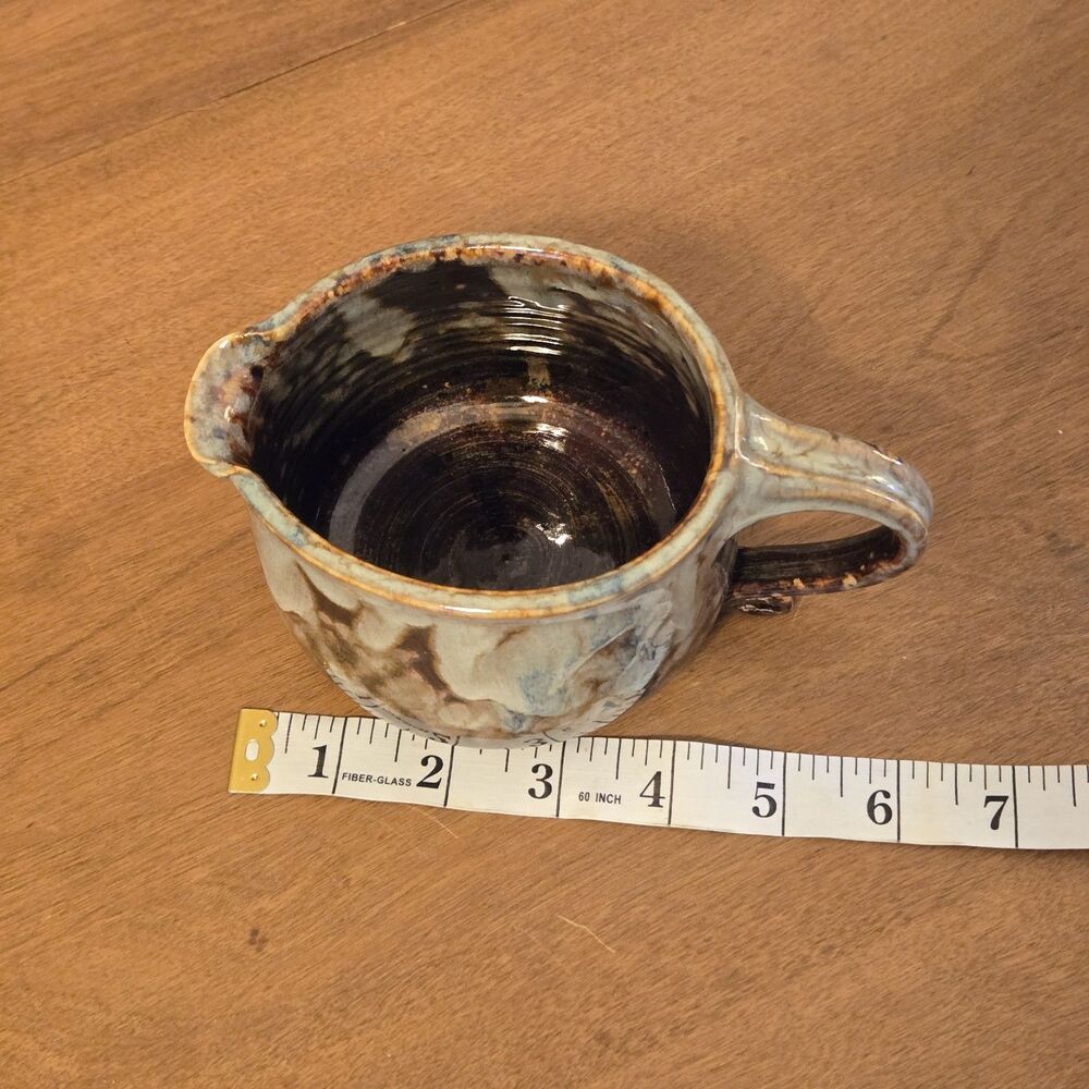 Studio Art Pottery Creamer Pitcher Signed Glazed Stoneware - Picture 10 of 11